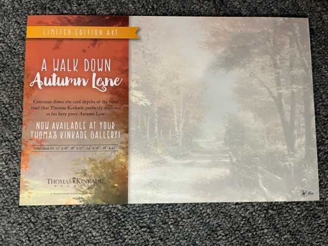 Thomas Kinkade Studio Postcard A Walk down Autumn Lane