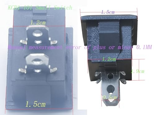 mini Toggle KCD1-101 2 Pin 2 Position Boat Shaped Rocker Switch for Various