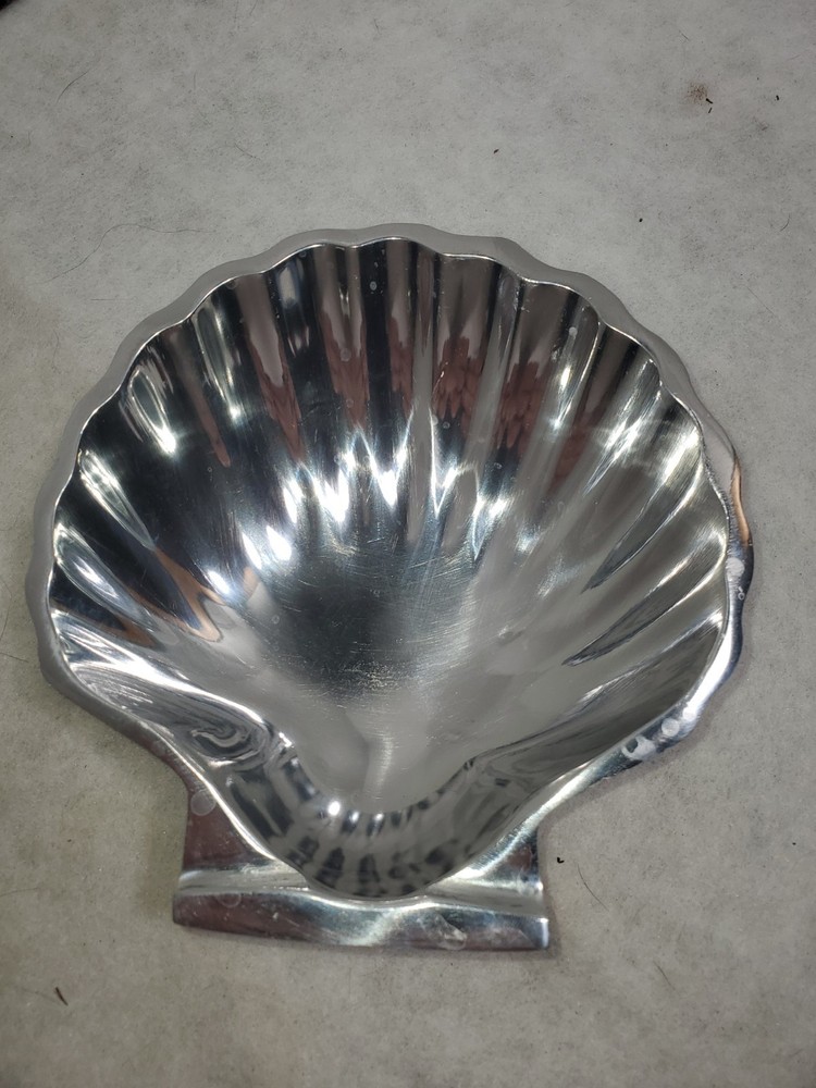 Silverplate Scallop SeaShell Trinket Soap Candy Condiment Dish Beach Table Decor