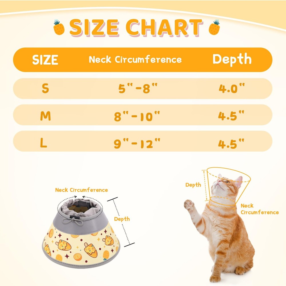 Cat Cone Collar Soft to Stop Licking, Adjustable, Foldable Lightweight Kitten...