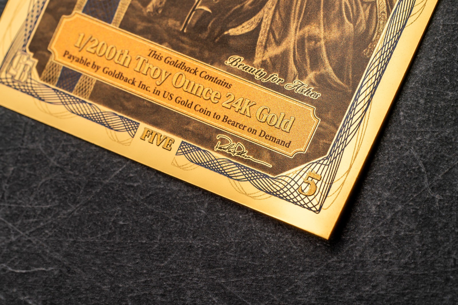 2026 - 5 IDAHO Goldback Aurum Gold Foil Note 1/200 oz 24kt .999 Fine PRESALE