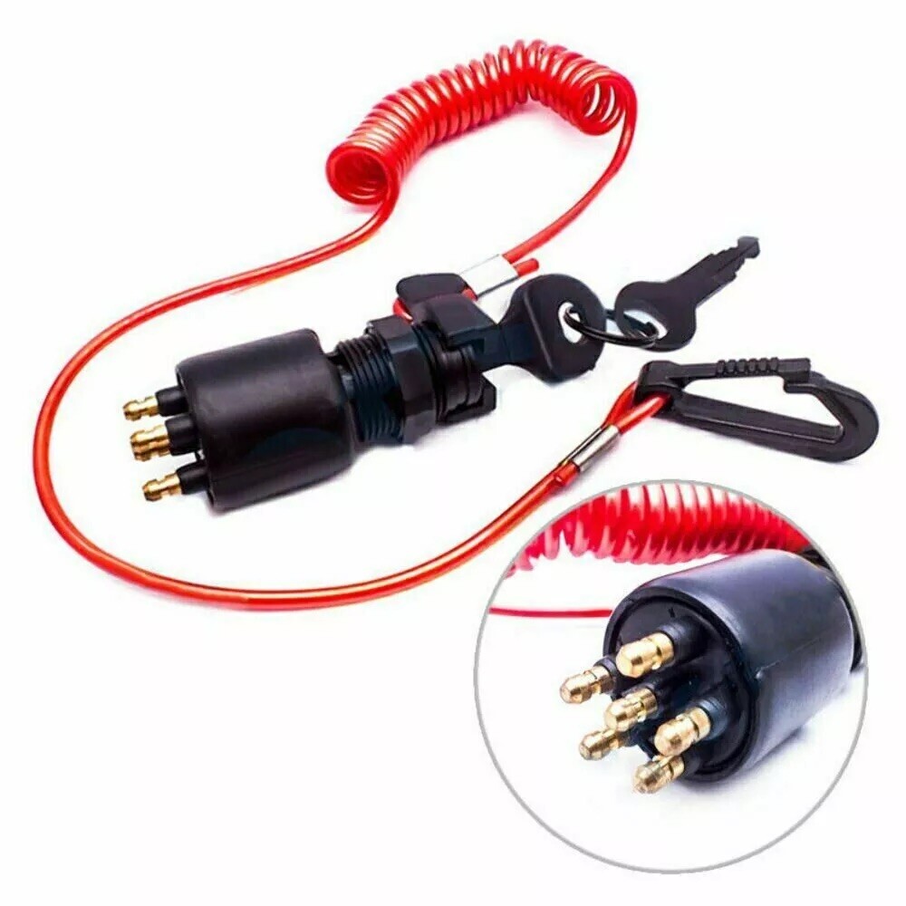 Ignition Key Switch w/Lanyard for Johnson Evinrude OMC BRP 5005801 765562 175974