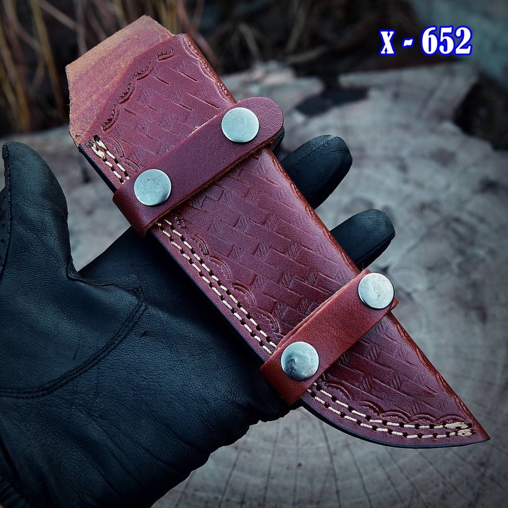 handmade Leather knife sheath Fixed Blade Knife Sheath Hand Craft Belt Loop