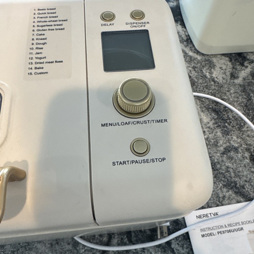 Neretva Automatic Bread Maker Ivory Gold Countertop Machine