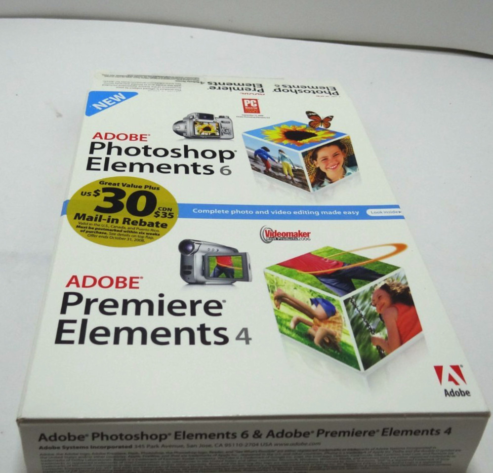 Adobe Photoshop Elements 6 & Premiere Elements 4 PC Clean Discs