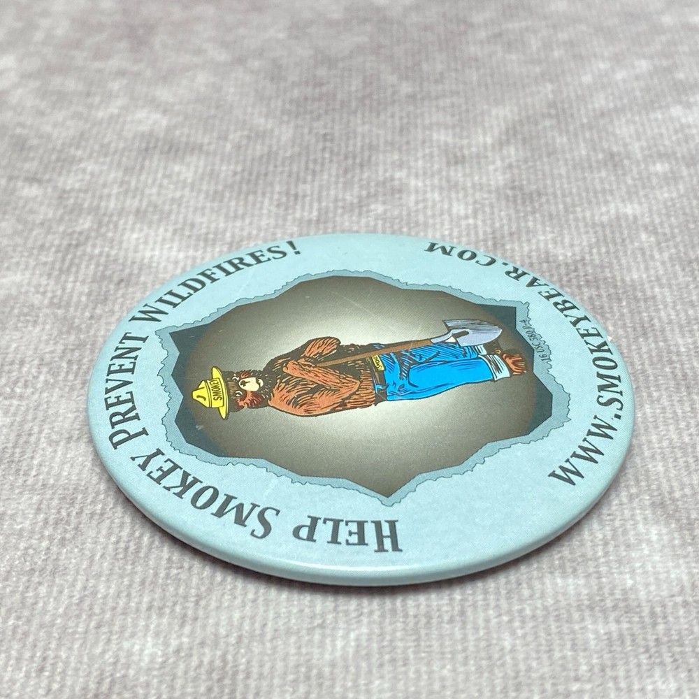 Vintage Smokey Bear Help Prevent Wildfires Button Pin