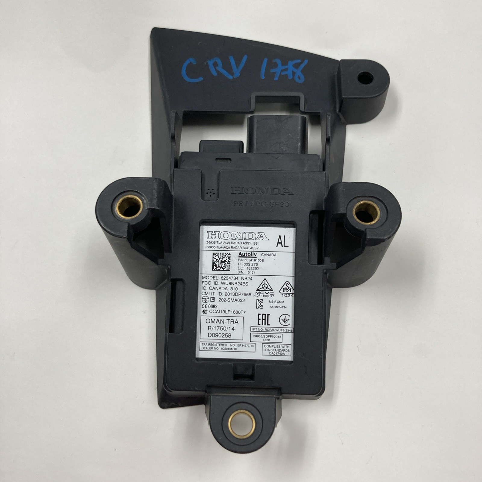 2017-2022 Honda CR-V LH Blind Spot Monitor Sensor w/ Bracket OEM 36935-TLA-A02