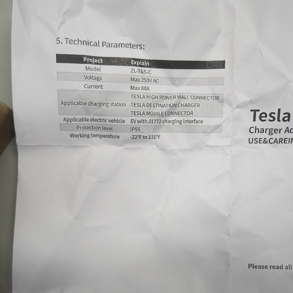 Tesla to J1772 Adapter Charging Adapter