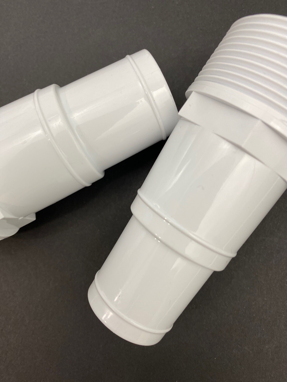 2 Pool Filter Pump HOSE ADAPTER 1 1/4"-1 1/2" Thread 1.5" Fitting PVC White