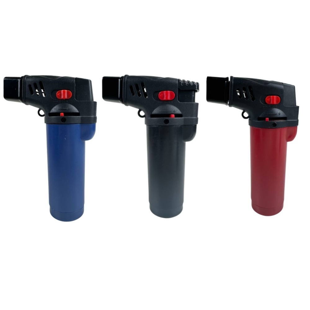 3 Pack Jumbo 4" Double Jet Flame Torch Gun Lighter Refillable Lockable Windproof