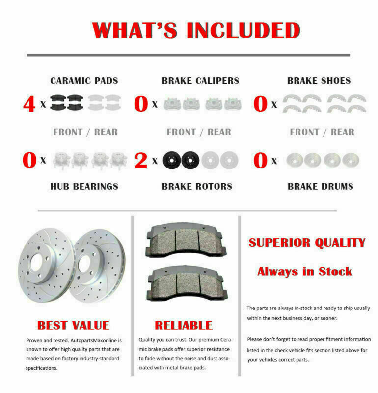 Front Rotors + Ceramic Brake Pads for 2011 - 2014 2015 Kia Optima Hyundai Sonata