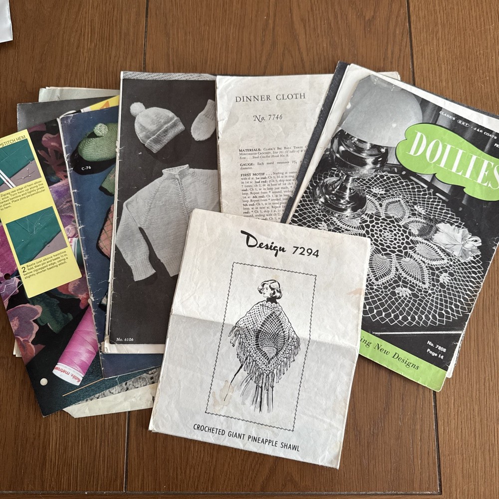 Large Lot Assorted Knit Crochet Pattern Leaflets