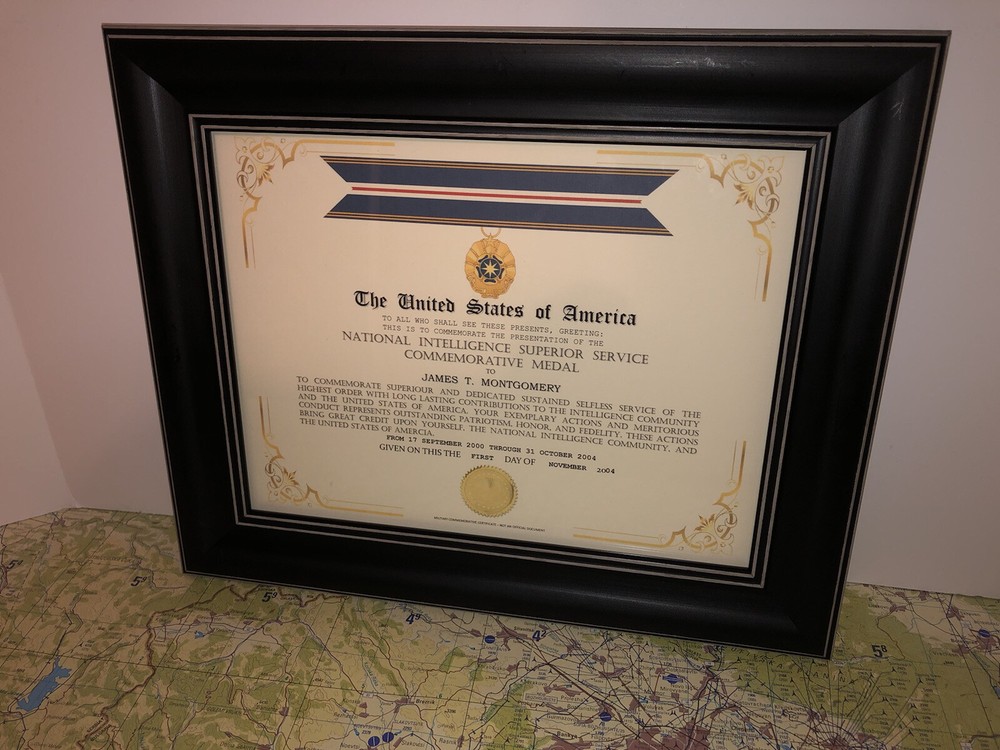NATIONAL INTELLIGENCE SUPERIOR SERVICE COMMEMORATIVE CERTIFICATE Type-1
