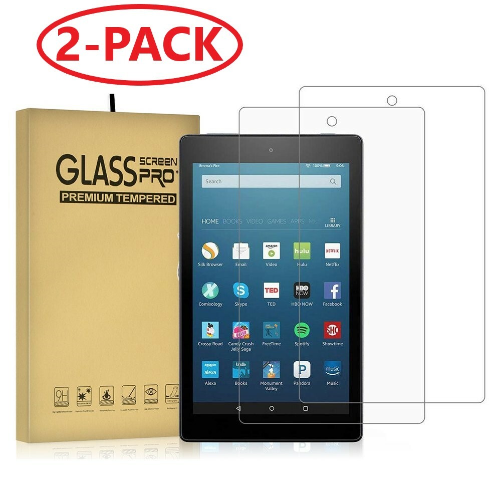 2PCS Tempered Glass Screen Protector For Amazon Kindle Fire 7" /HD 8"/HD 10"/Max