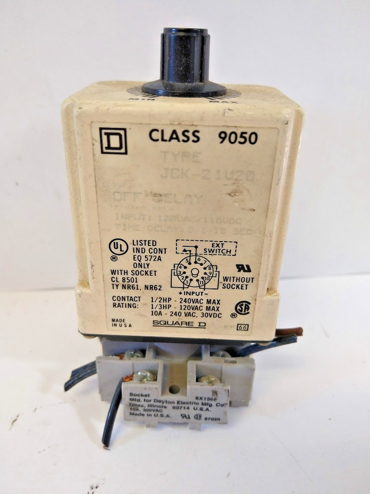 Square D Class 9050 Type JCK-Z1VZ) Off-Delay Time Delay Relay