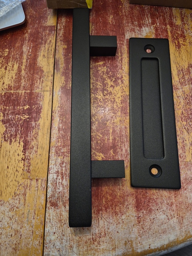 Reliabuilt 5217473 Square Pull and Flush Barn Door Handle Set