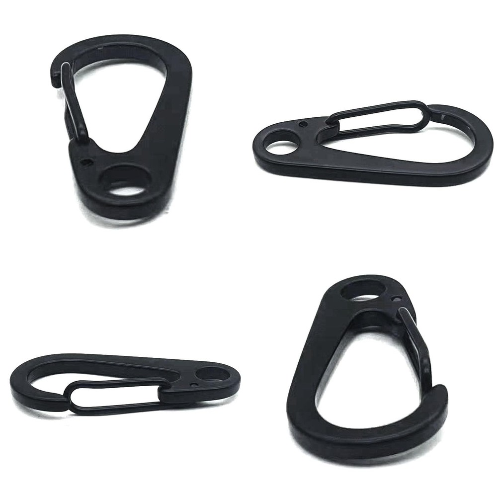 10PCS Black Dog ID Tag Clips - Mini Quick Release Hooks for Collars & Leashes