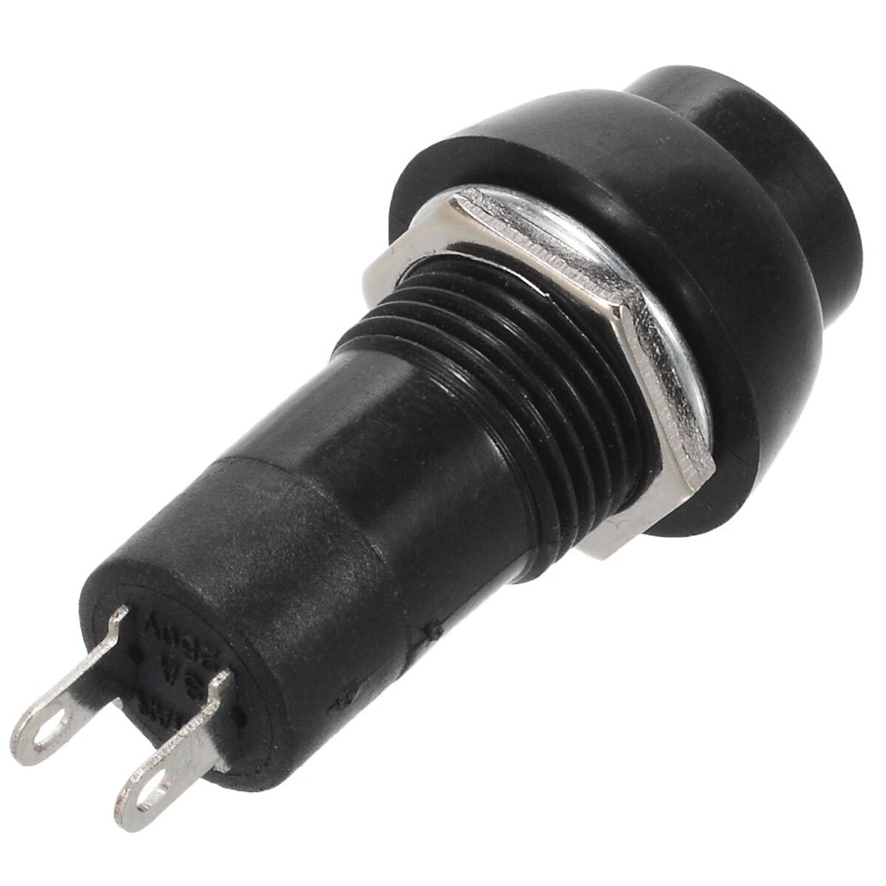 10x On/Off Push Button Bolt-On Switch Black Button Push-To-Make Self-Locking 12V
