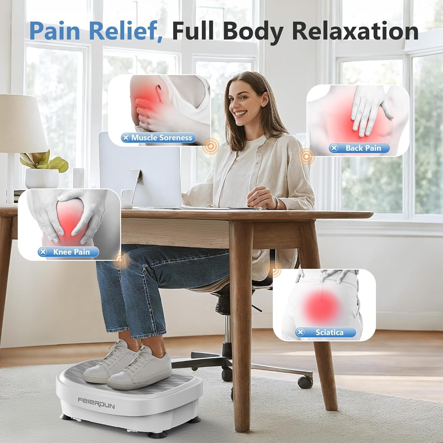 Vibration Plate Exercise Machine, Whole Body Workout Vibrate Fitness Platform,