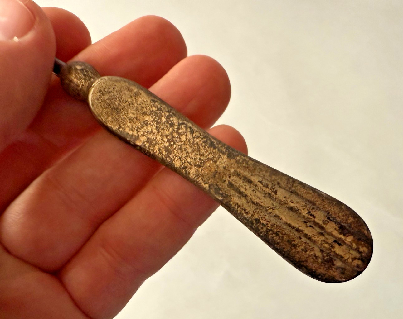 Antique Silver-Tone Uterine Sound Male Urethral Medical Sounding Device Probe