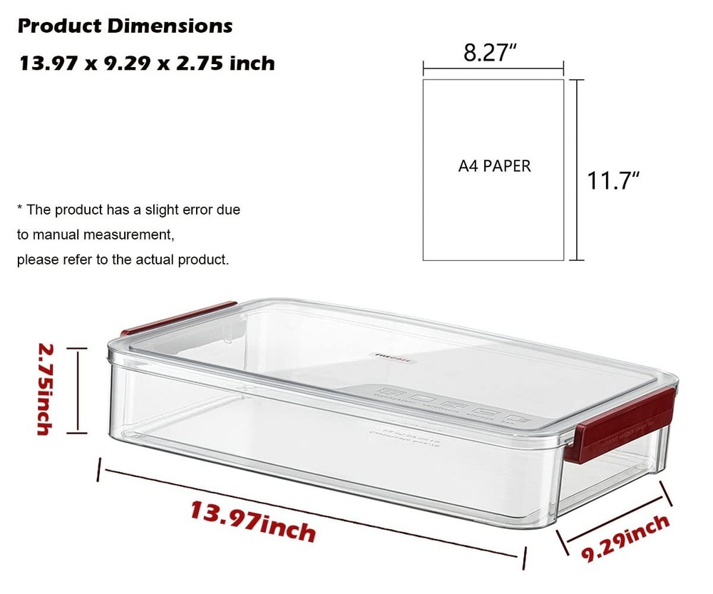 2 Pack Document Storage Clear Plastic Boxes with Lids Stackable Bins Paper