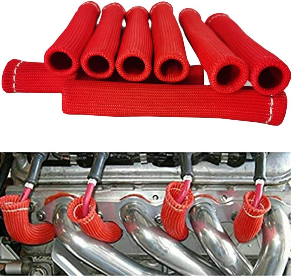 Red Spark Plug Protect Boot Car Engine Spark Plug Wire Separator Looms Dividers