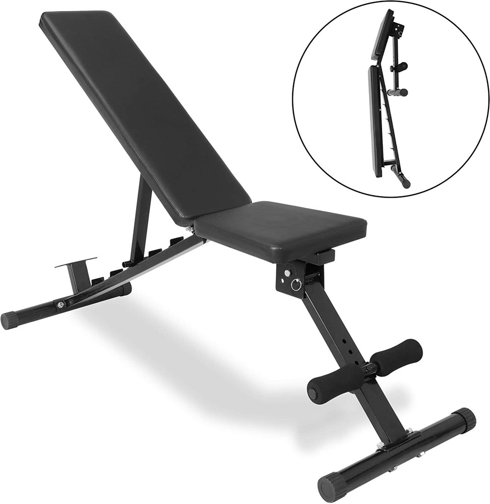 Training Weight Lifting Bench Adjustable Utility Bench Workout Exercise Black