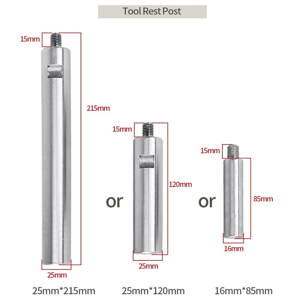 NAGU 10507 1" Diameter x 5" Long Tool Rest Post for Modular Tool Rest System