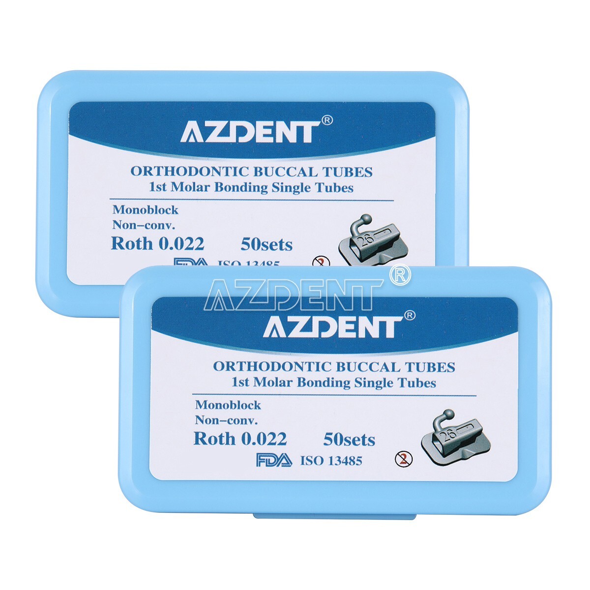 AZDENT Dental Orthodontic Buccal Tube 1st 2nd Molar Roth MBT 022 Bondable