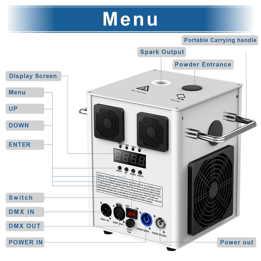 700W Cold Spark Machine Stage Effect DMX Firework Control DJ Event Party Wedding