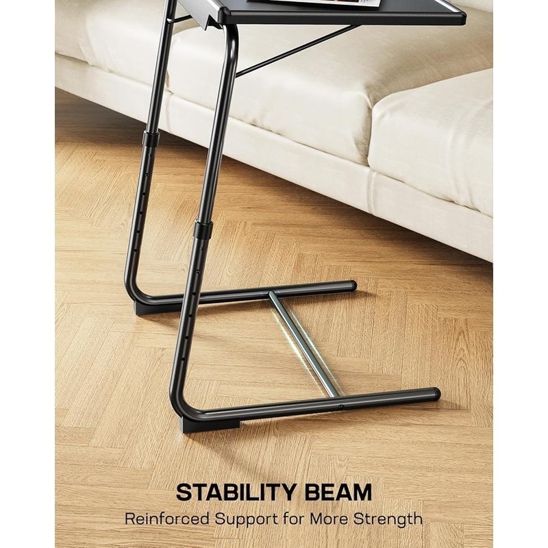 Adjustable Folding TV Tray W/ Cup Holder Multipurpose Workstation Space Saving
