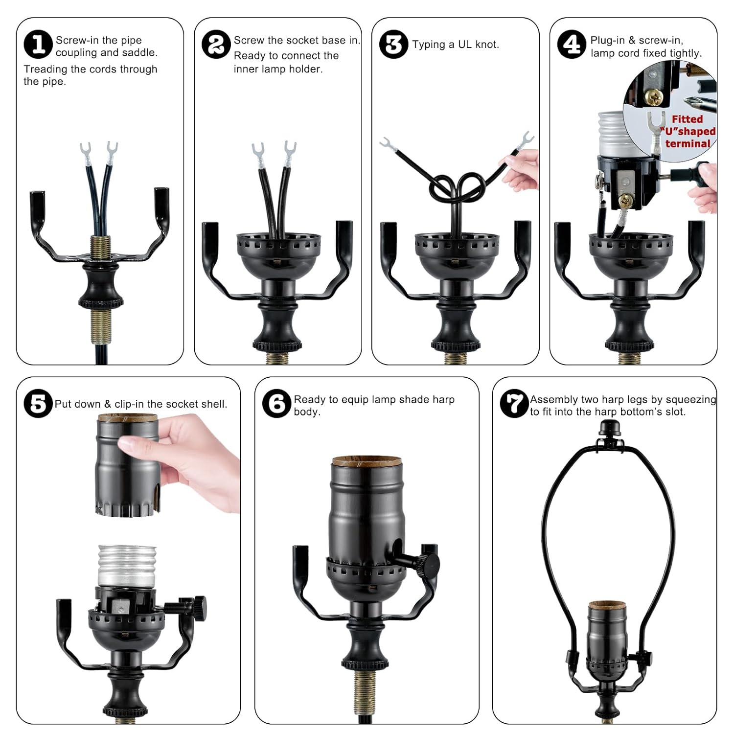 Lamp Making Kit,Make a Lamp or Repair Kit,3-Way Lamp Socket with Matching Cord L