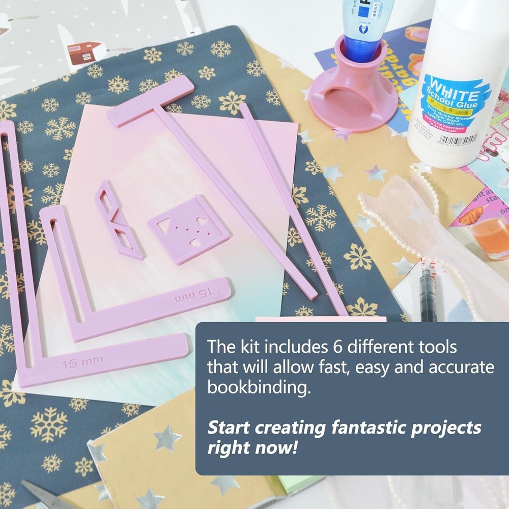 6-Piece Scrapbooking Tool Kit: Elegant Stencils & Guides for Creative Projects