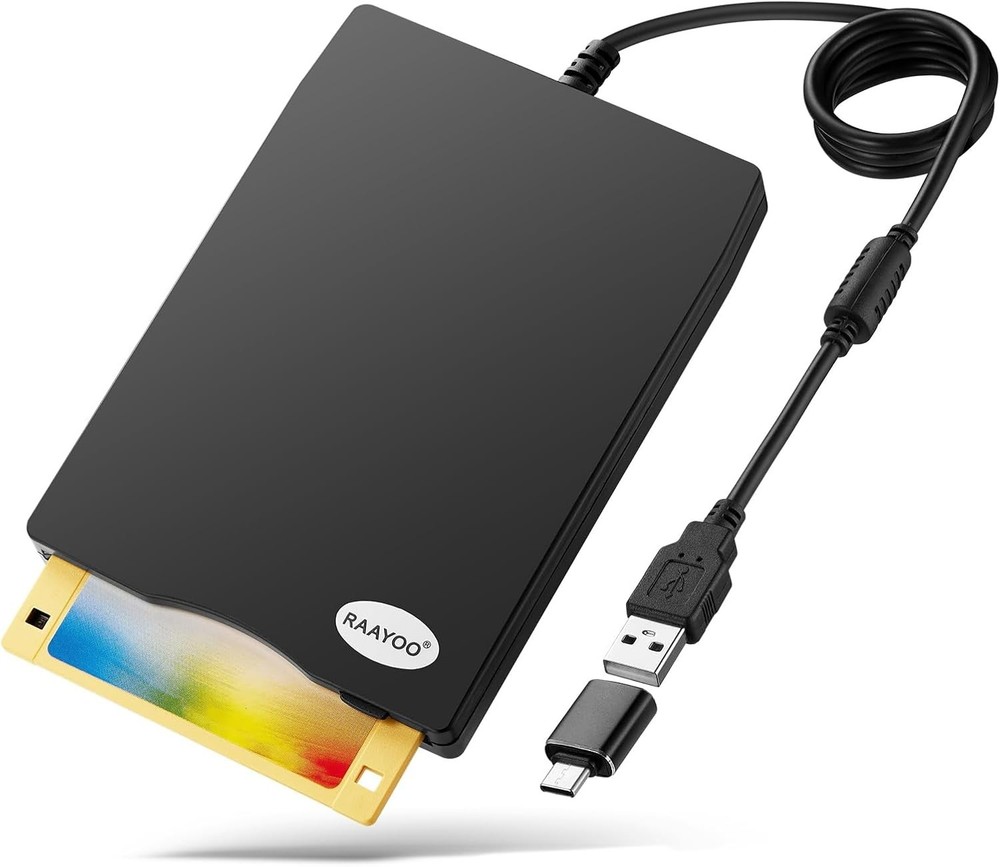 Durable 3.5-Inch External USB Floppy Drive for Windows 11/10/8/7 Users