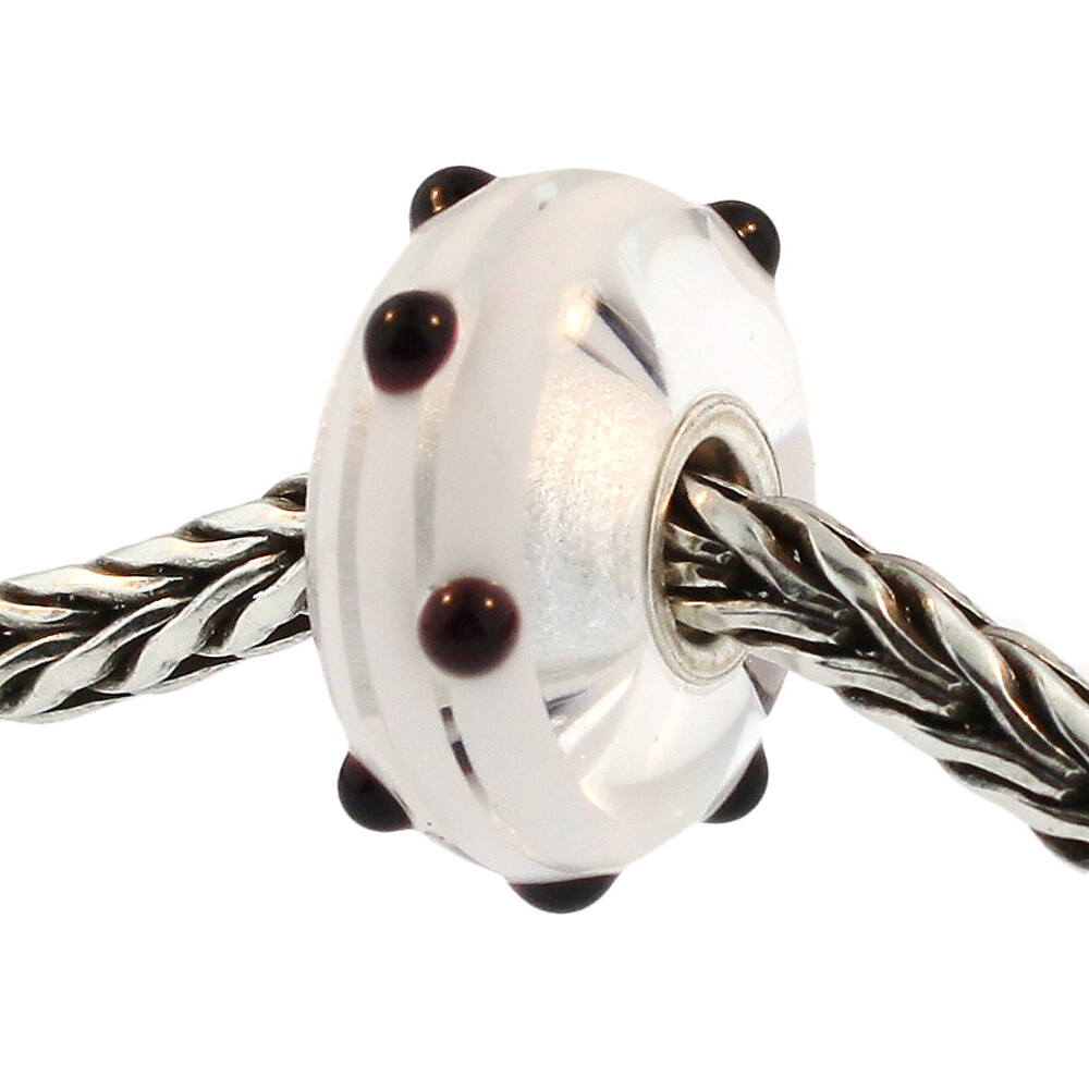 Authentic Trollbeads Glass 61305 Black Dot :1
