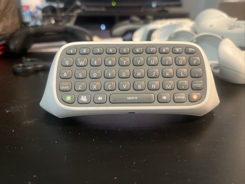 Microsoft Xbox 360 Chatpad Text Pad Gray White Tested Working