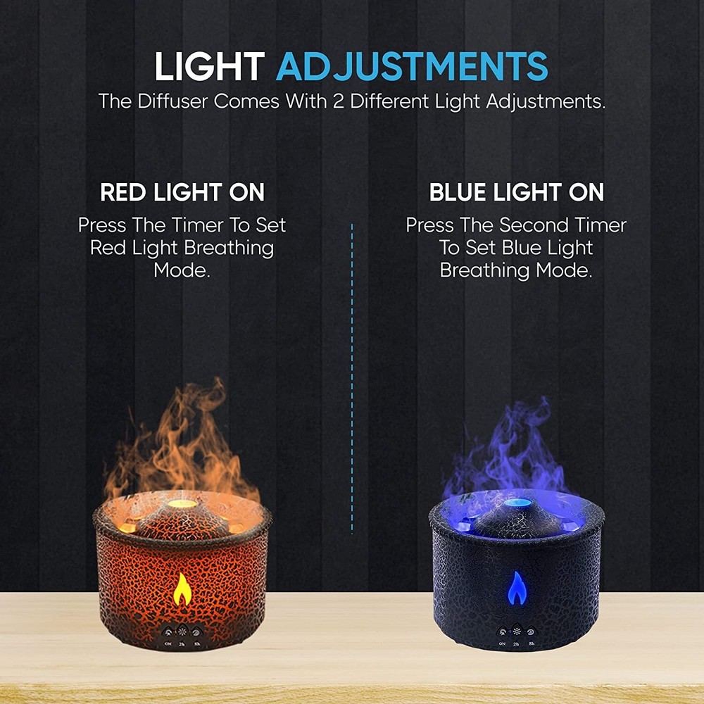 Essential Oil Volcano Diffuser / Humidifier 360ml 2 Setting Waterless Auto-Off