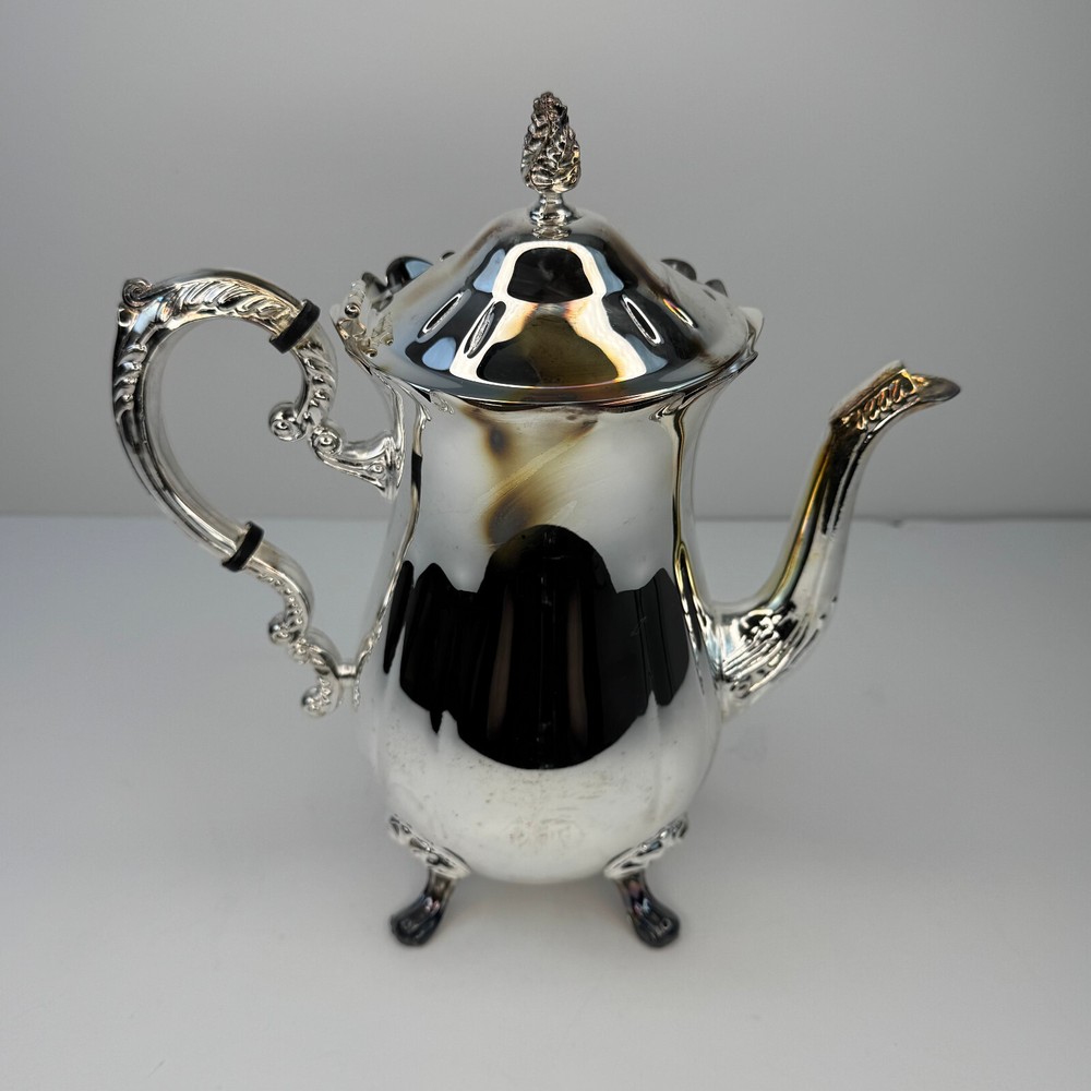 New Elegance in Silver Silver-Plated Princess 4 Pcs Tea & Coffee Set w/ Tray