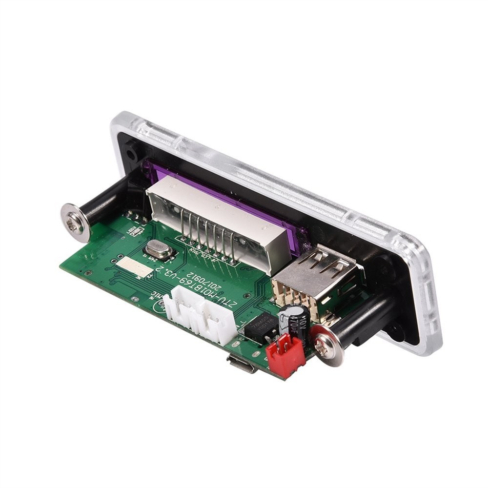 MP3 WMA Decoder Board Audio Bluetooth 4.2 Module 12V, USB/SD Small, default