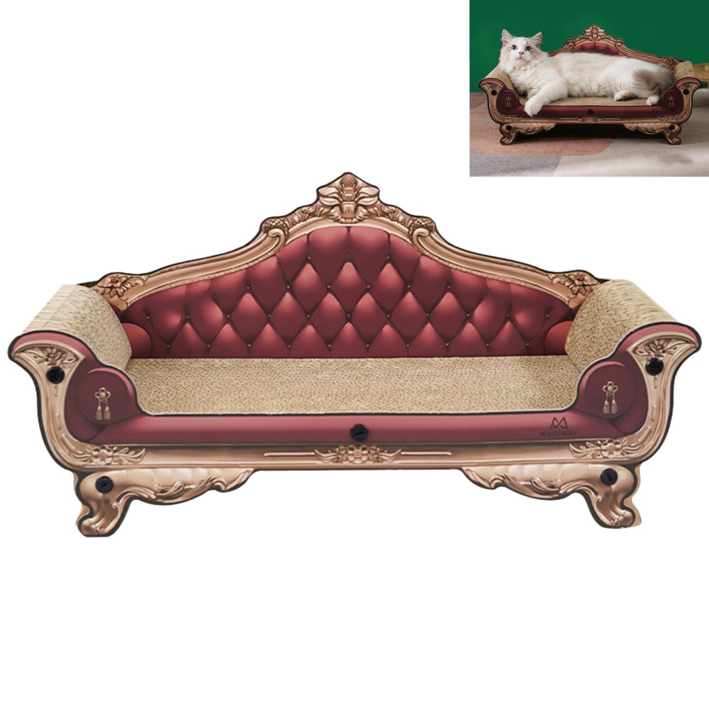 Cat Scratcher Stackable Sofa Design Dust-Free Corrugated Paper Two Tier Durable