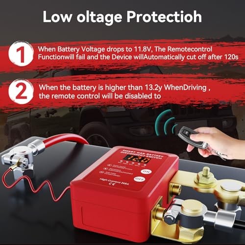 Kill Switch for Car - Remote Battery Disconnect Switch 12v, 240A, Upgrade red