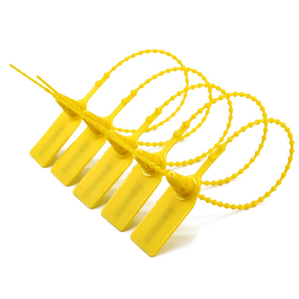 (R) Yellow Numbered Security Zip Ties Plastic Tamper Evident Seal Tags Pull T...