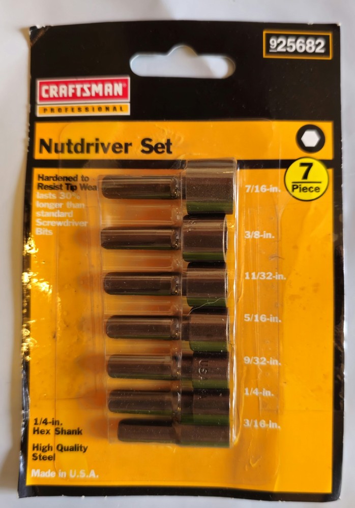 NEW!! CRAFTSMAN 7pc NUT DRIVER SET pt#25682