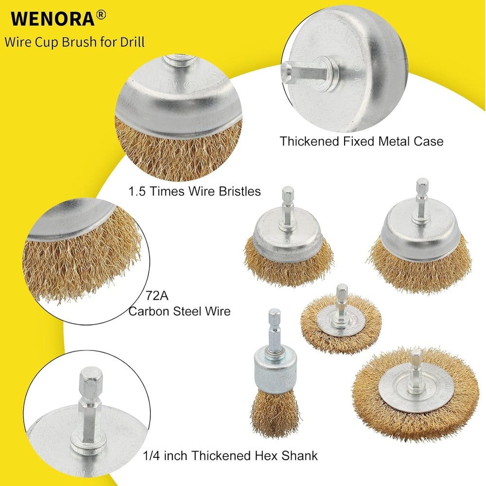 Wire Brush Set for Drill Cleaning