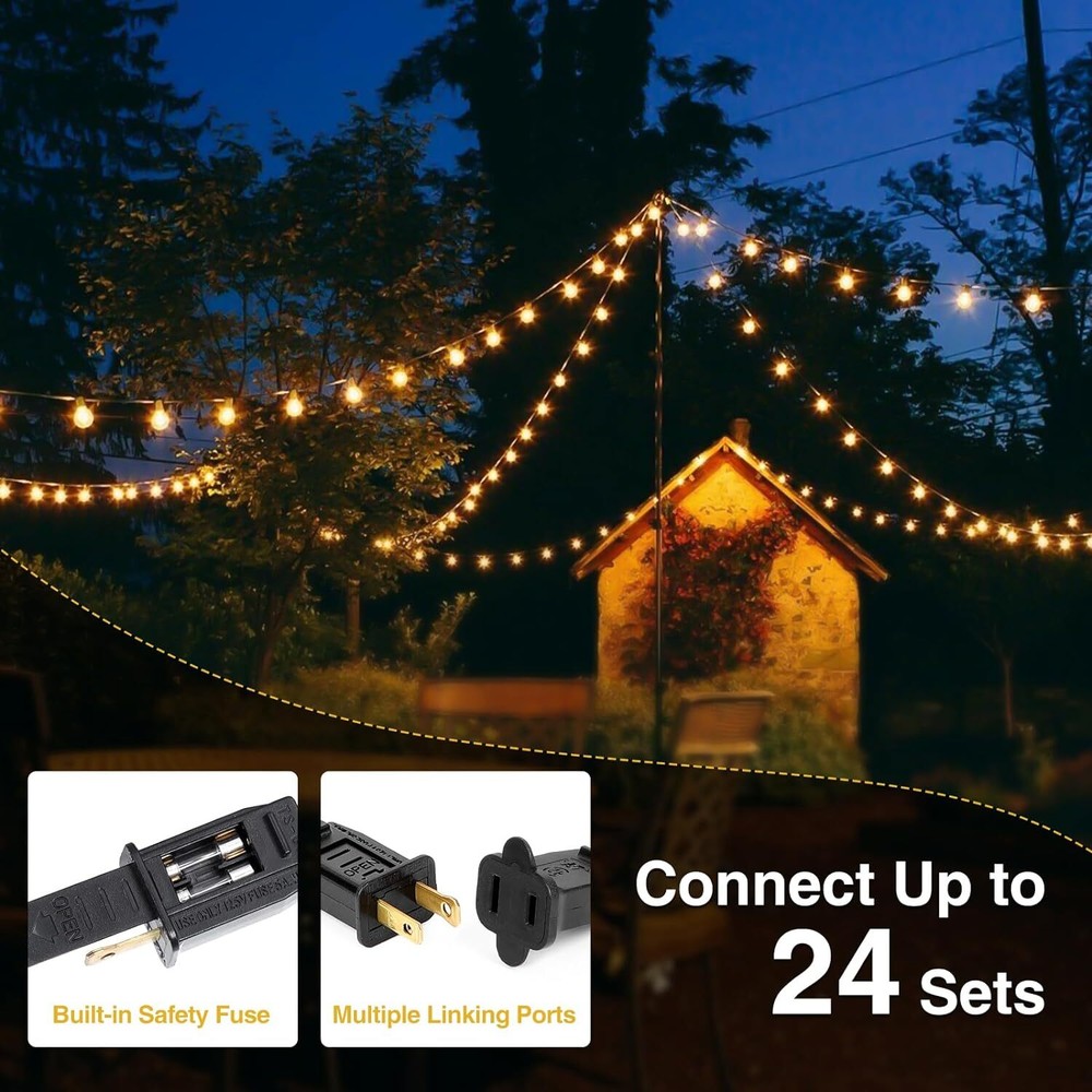 Solar String Lights -50~200Ft LED Outdoor String Lights -Shatterproof,Waterproof