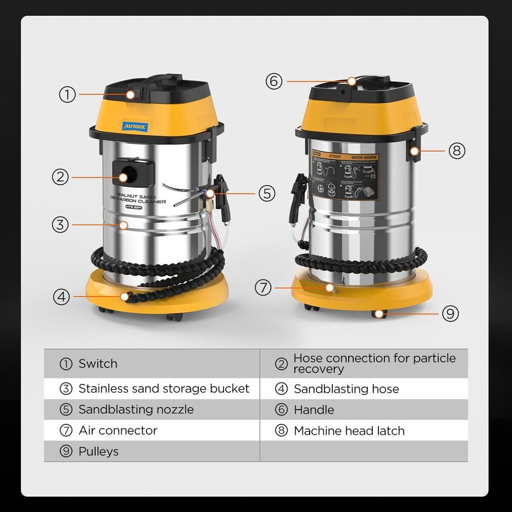 Walnut Blaster Engine Intake Valve Carbon Cleaner Sand Blaster Cleaning Machine