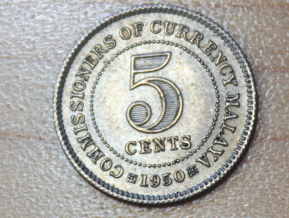 1950 Malaya 5 Cents