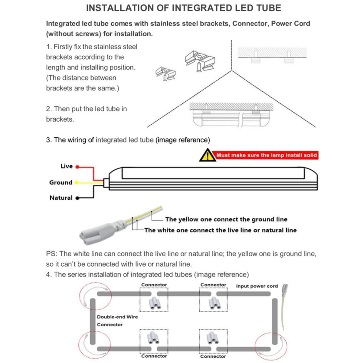 25 Pack T8 8FT LED Tube Light Bulbs 72W 6500K 8 Foot LED Shop Light Fixture