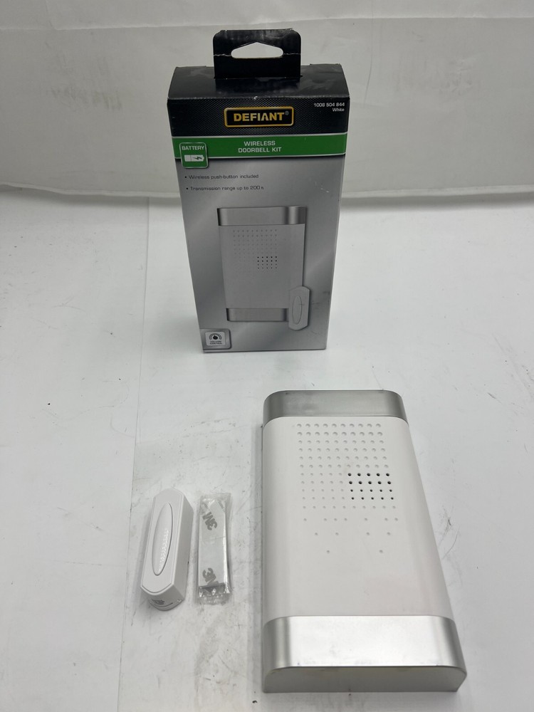 (QTY 3) Defiant Wireless Battery Operated Doorbell with Wireless Push Button