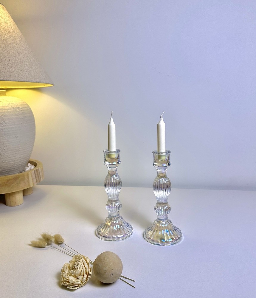 iridescent candle holder